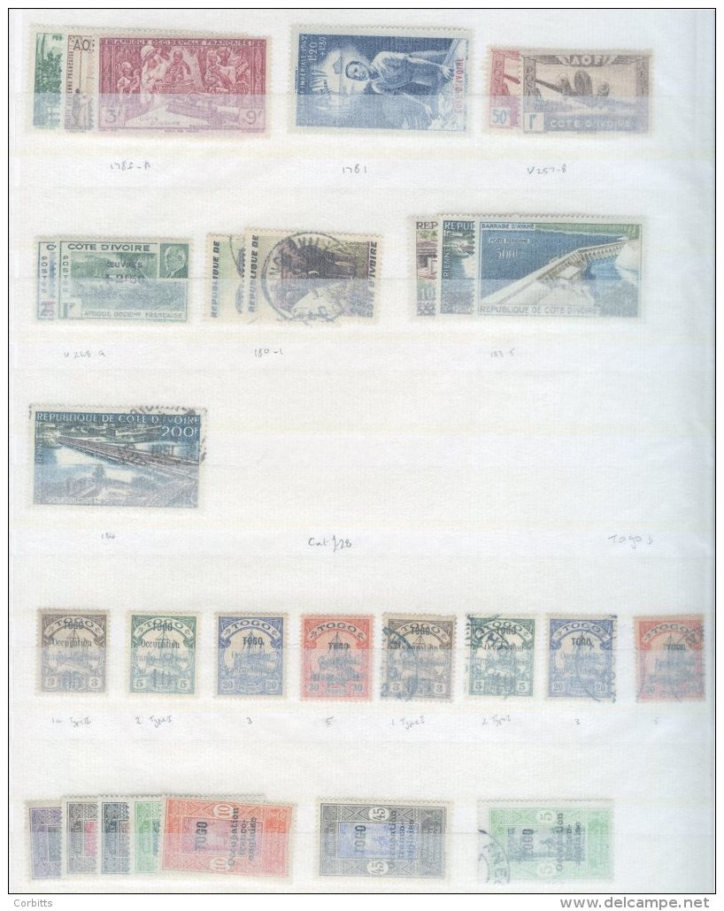 FRENCH WEST AFRICA M &amp; U Ranges From Dahomey, Fr Guinea, Ivory Coast &amp; Togo. Noted Togo 1914 Yacht 20pf M &amp; - Sonstige & Ohne Zuordnung