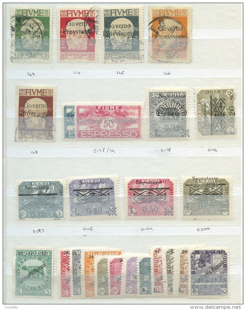 FIUME 1918-24 Collection Incl. 1918 Harvesters &amp; Parliament Vals To 20f M, 1918 Postage Due Set M, 1920 New Currency - Autres & Non Classés