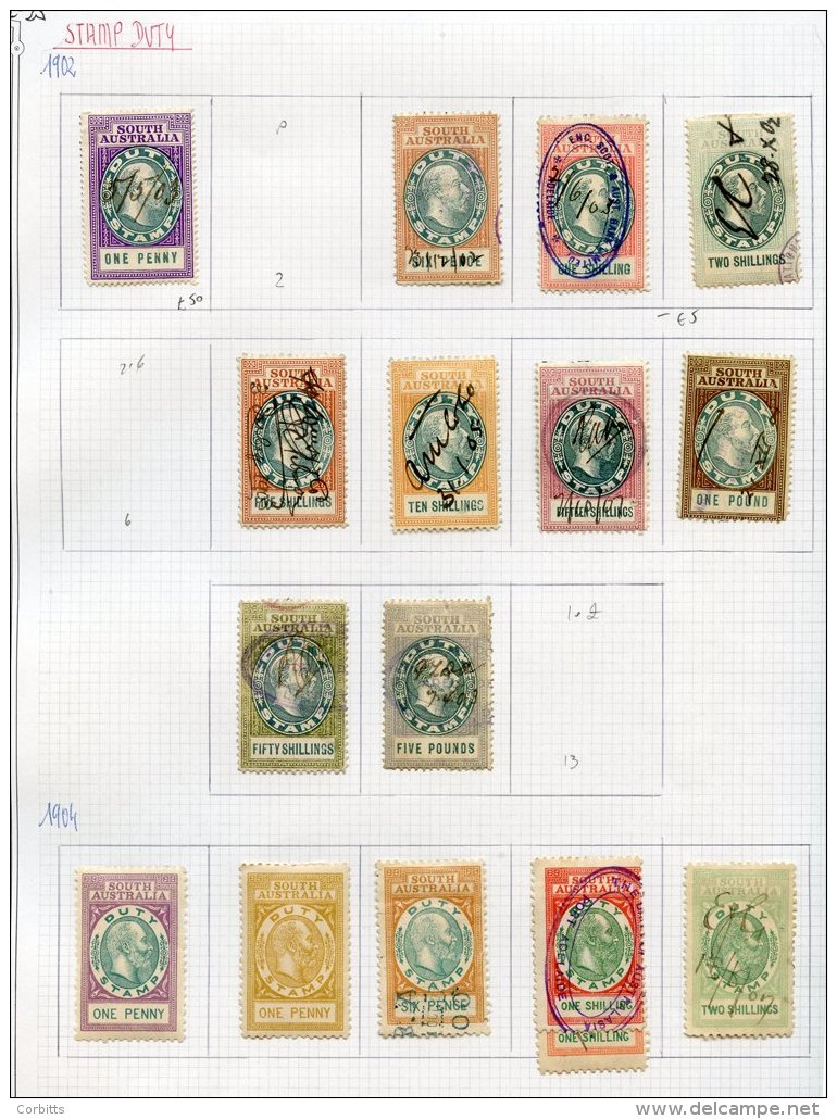 BRITISH COMMONWEALTH REVENUES Good To FU Collection On Yvert Leaves Incl. AUSTRALIAN STATES - NEW SOUTH WALES Stamp Duty - Sonstige & Ohne Zuordnung