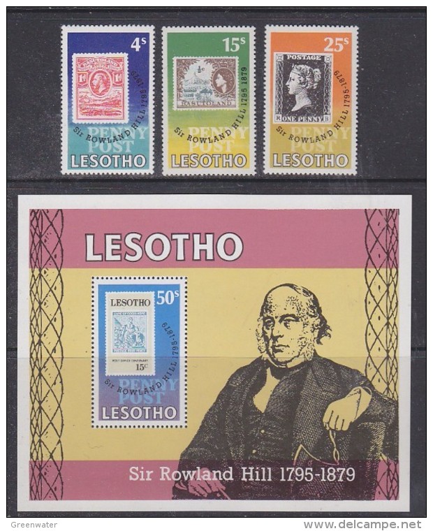 Lesotho 1979 Sir Rowland Hill 3v + M/s ** Mnh (29960) - Lesotho (1966-...)