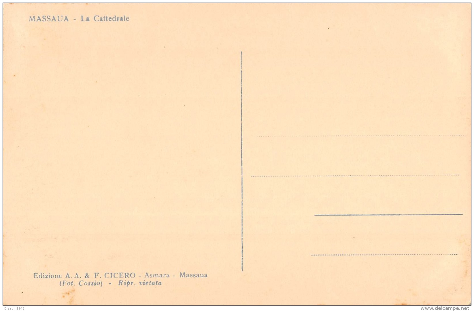 05516 "MASSAUA (ERITREA) - LA CATTEDRALE "  ANIMATA. CART. POST. ORIG. NON SPEDITA - Eritrea