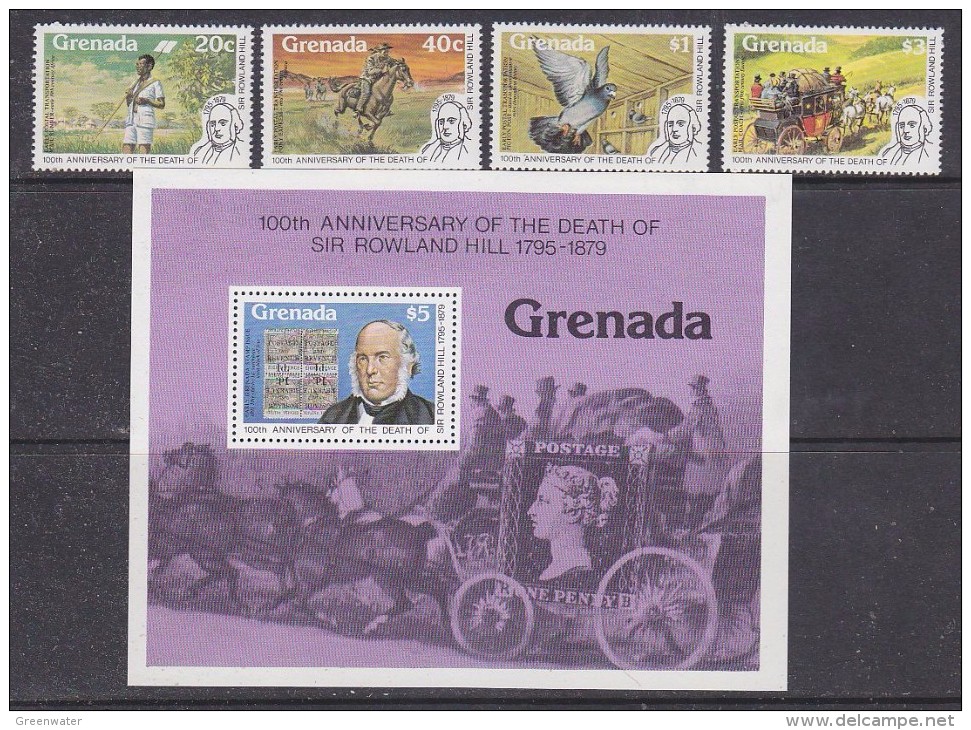 Grenada 1979 Sir Rowland Hill 4v + M/s ** Mnh (29965) - Grenada (1974-...)