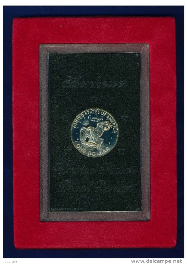 Eisenhower  Moneta Commemorativa Da 1 Dollaro D'argento Stati Uniti 1971, Qualità Proof, Dedicata A Eisenhower, Zecca S. - 1971-1978: Eisenhower