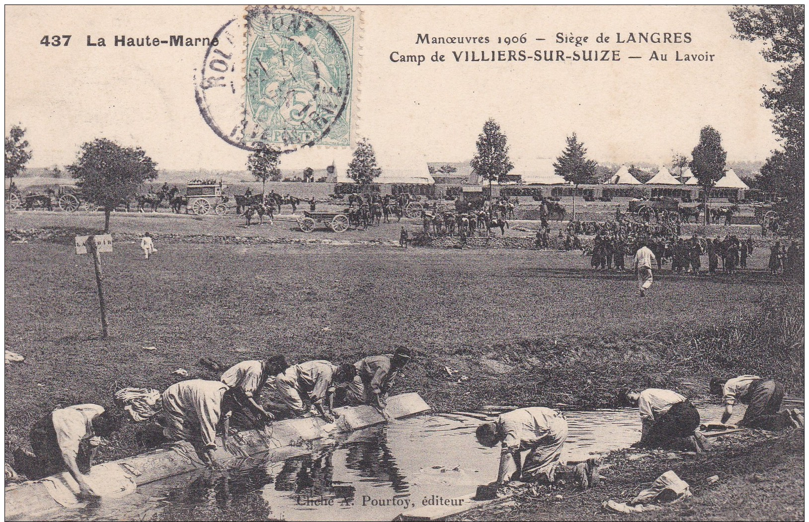 29J - 52 - Siège De Langres - Haute Marne - Manoeuvres 1906 - Camp De Villiers-sur-Suize - Au Lavoir - N° 437 - Langres