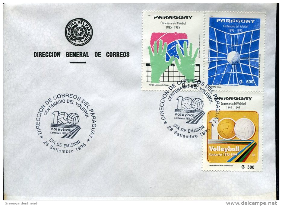 5712 Paraguay ,  Fdc 1995  Volleyball Centenary - Voleibol