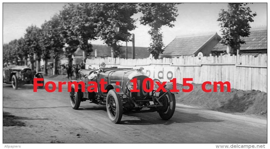 Reproduction D'une Photographie D'une Bentley Aux 24 Heures Du Mans De 1929 - Autres & Non Classés