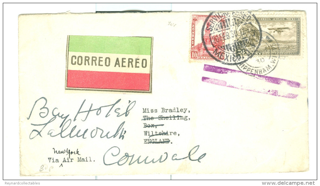 1930 Mexico Airmail Cover To UK - Mexico