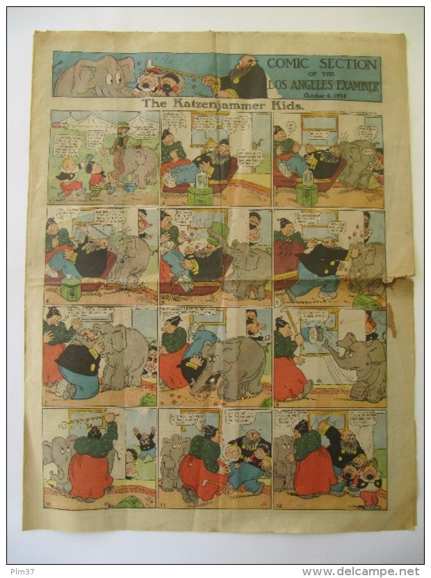 Comic Section Of The Los Angeles Examiner 1914 - 4 Pages - Katzenjammer Kids, Swinnerton, Manus, Outcault - 1897-1937: Platinium Age