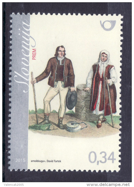 1032/ Slowenien Slovenia Slovenie 2015 Mi.No. 1133 ** MNH National Costume From Prem Volkstracht Aus Prem - Eslovenia