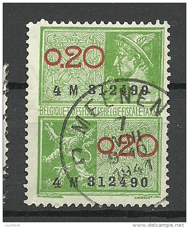 BELGIEN Belgium Revenue Fiscal Tax Steuermarke O 1941 - Stamps