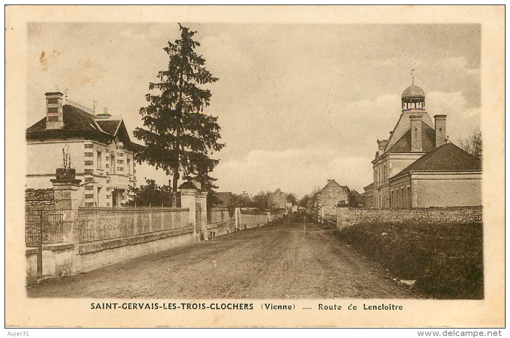 Dép 86 - St Gervais Les Trois Clochers - Saint Gervais Les Trois Clochers - Route De Lencloitre - état - Saint Gervais Les Trois Clochers