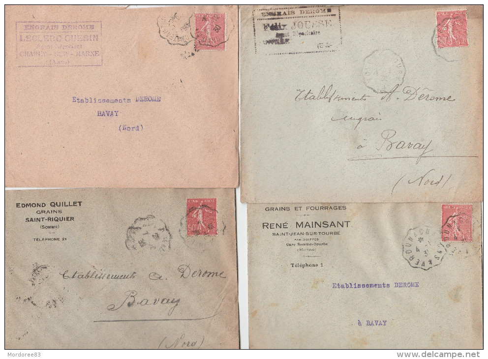 COLLECTION 24 ENVELOPPES THEME GRAINS ENGRAIS FOURRAGES CHARBONS AVEC SEMEUSE 50C POUR BAVAY NORD  TDA109 - Agriculture