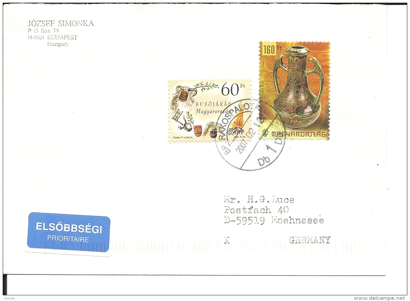 Lettre Hongrie  2007 (382) - Storia Postale