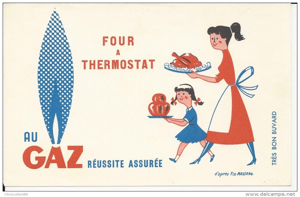 Buvard Four A Thermostat Au GAZ Réussite Assurée  Gaz  D´après Fix Masseau - Electricité & Gaz