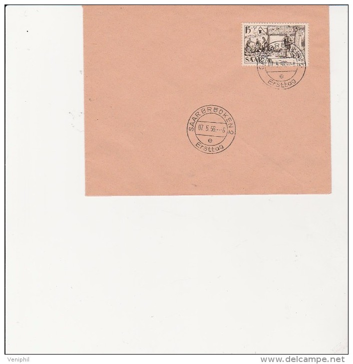 SARRE - LETTRE AFFRANCHIE TIMBRE CROIX ROUGE N° 352  ANNEE 1956 - FDC