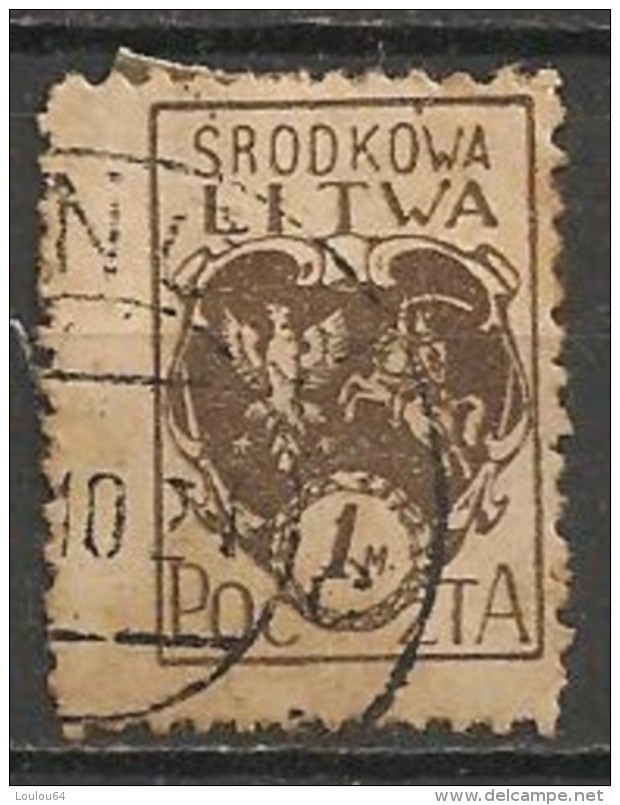 Timbres - Lituanie - 1920 - Lituanie Centrale - 1 M. - - Lituanie