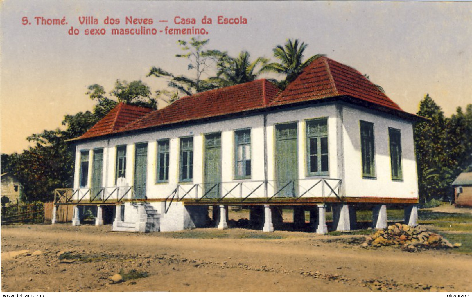 S. THOMÉ E PRINCIPE, S. TOMÉ, Villa Dos Neves, Casa Da Escola,  2 Scans - Sao Tome And Principe