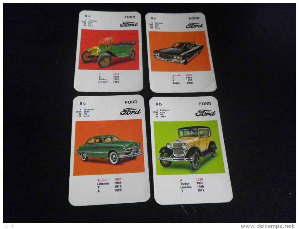 4 Cartes Voitures Anciennes FORD - Other & Unclassified