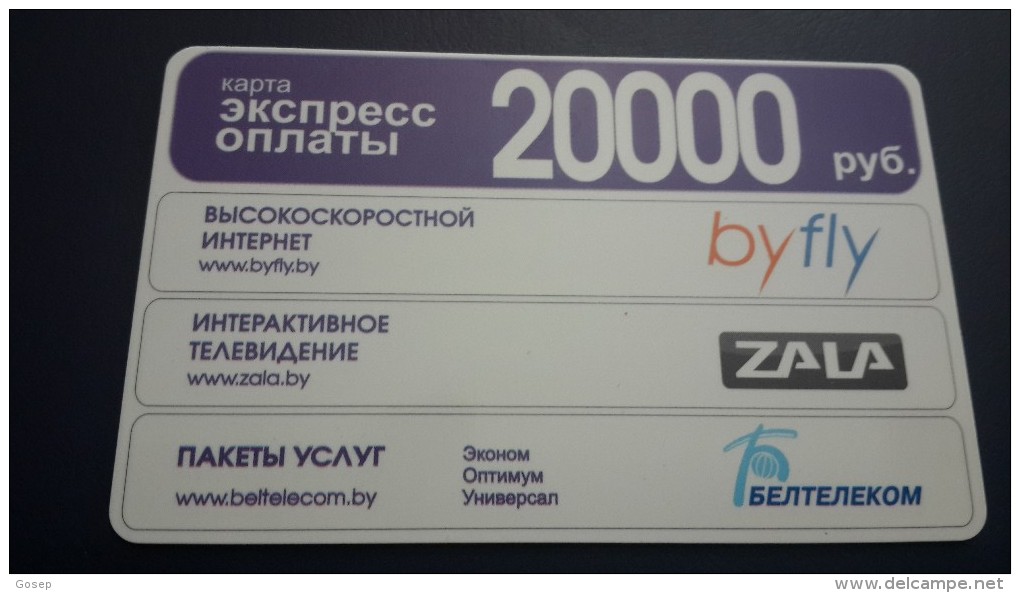 Belarus-byfly-prepiad Card From Plastic Strong-(20.000 Py 6)-used Card - Bielorussia