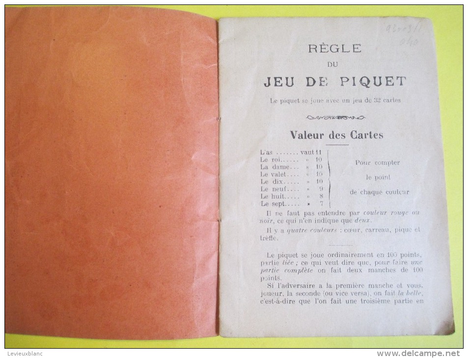 Régle Du Jeu De PIQUET/Alfred Berthault /Vers 1900-1920      LIV67 - Jeux De Société