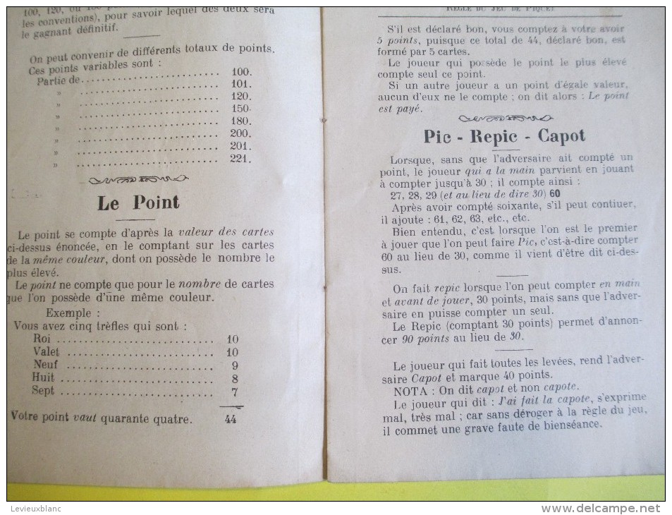 Régle Du Jeu De PIQUET/Alfred Berthault /Vers 1900-1920      LIV67 - Gesellschaftsspiele