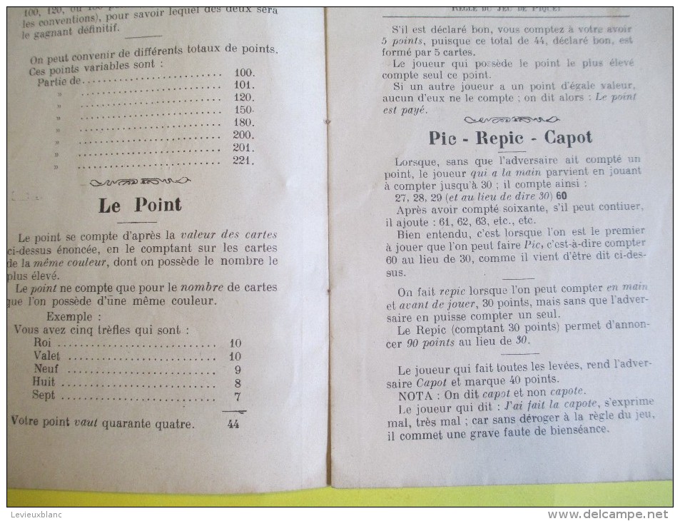 Régle Du Jeu De PIQUET/Alfred Berthault /Vers 1900-1920      LIV67 - Giochi Di Società