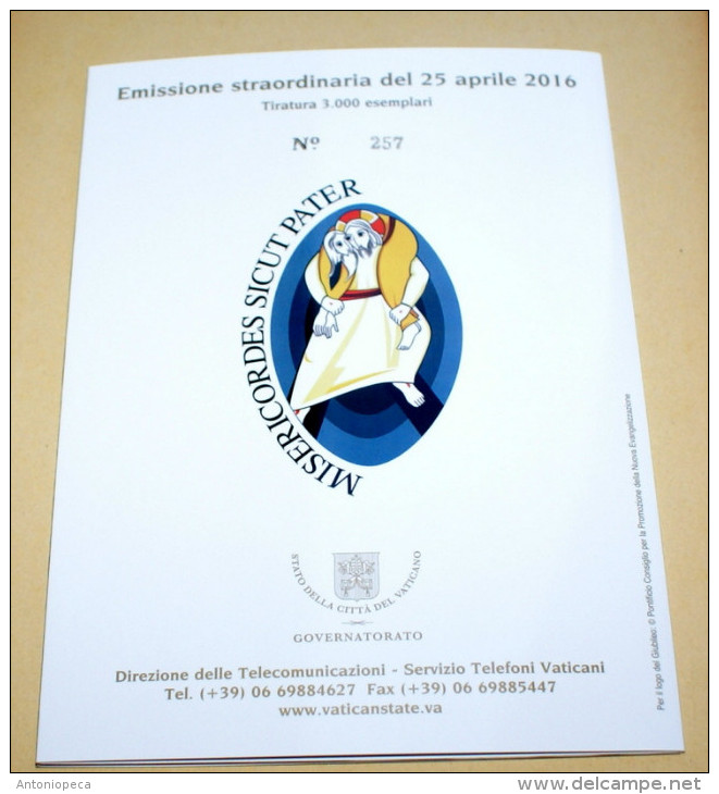 VATICANO 2016 - OFFICIAL FOLDER TELEPHONE CARDS  "GIUBILEO  DELA MISERICORDIA 2016" - Vatikan