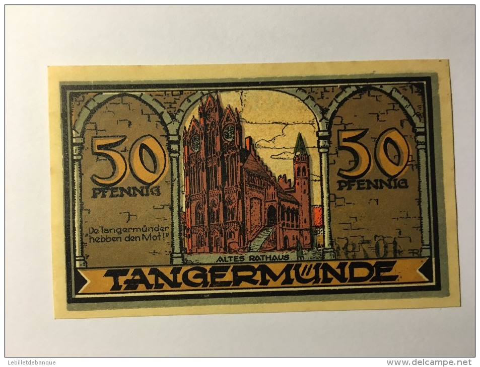 Allemagne Notgeld Tangermunde 50  Pfennig 1921 NEUF - Collections