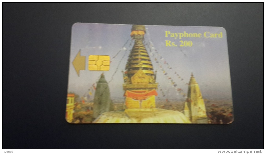 Nepal-nep-tele-04-tample 3-(2000-083304)-(2)-(rs.200)-used Card+1card Prepiad Free - Népal