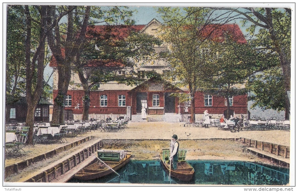 LEIPE Spreewald Buchans Gasthaus Color Gartenbetrieb Stak Kahn Gummistempel 18.7.1927 Gelaufen - Burg (Spreewald)