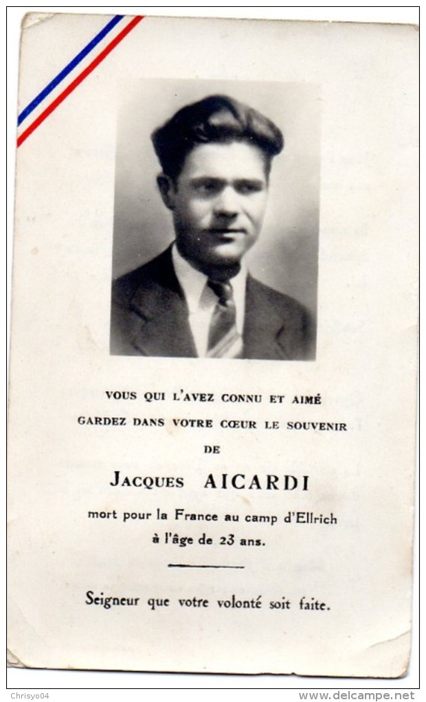64Mb  Jacques Aicardi Résistant Maquis O.C.M. Mort En 45 Camp De Concentration D' Ellrich - Obituary Notices