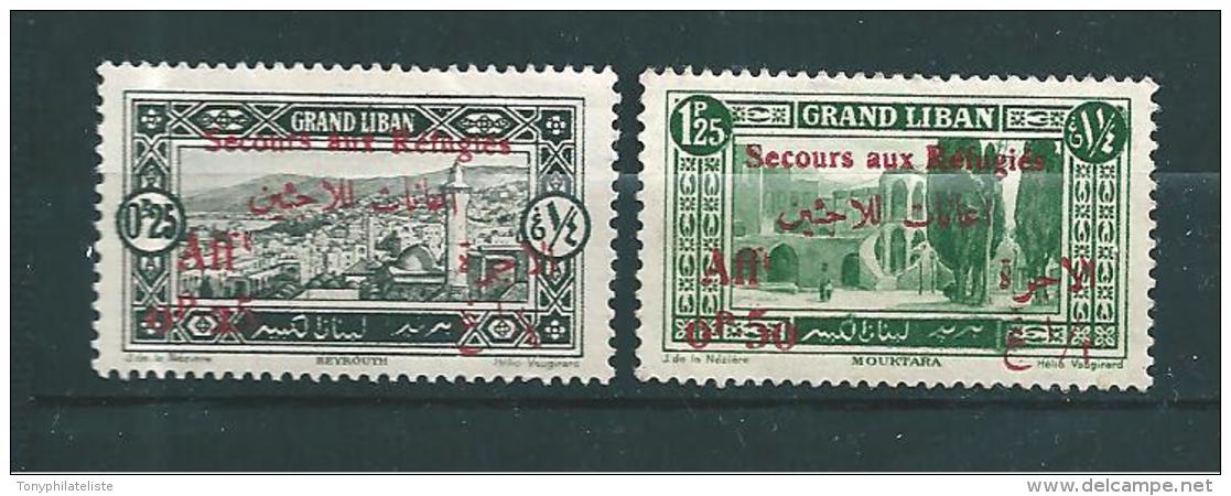 Colonie  Timbre Du Grand Liban  De 1926  N°63 + 67  Neuf * - Unused Stamps