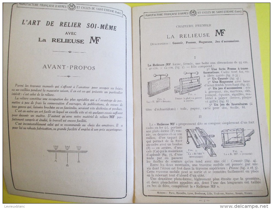 La Reliure / L'art De La Reliure Appliqué à La Relieuse MF/ Manufrance /Saint Etienne /Vers 1930-1940           LIV70 - Bricolage / Technique