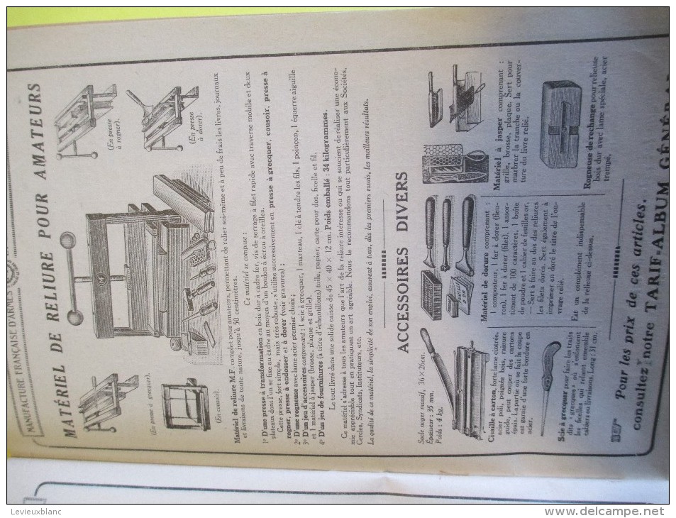 La Reliure / L'art De La Reliure Appliqué à La Relieuse MF/ Manufrance /Saint Etienne /Vers 1930-1940           LIV70 - Bricolage / Technique