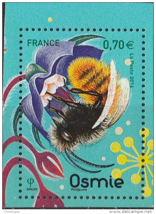 France 2016 - Neuf - Les Abeilles Solitaires - Osmie (timbre De BLOC) - Neufs