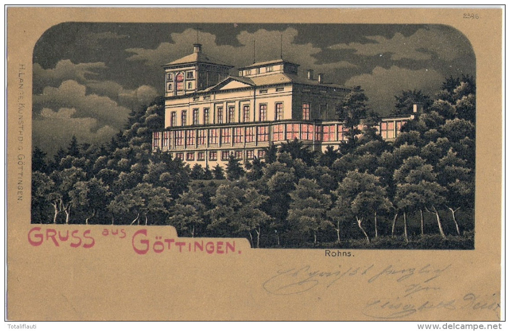 GÖTTINGEN Mondschein Litho Chamois Rohns Bahnstempel Deutlich Zug 522 4.10.1900 Gelaufen - Goettingen