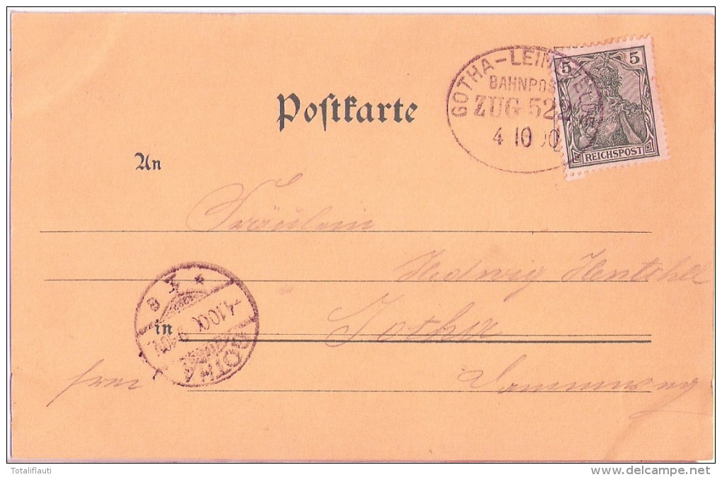 GÖTTINGEN Mondschein Litho Chamois Rohns Bahnstempel Deutlich Zug 522 4.10.1900 Gelaufen - Goettingen