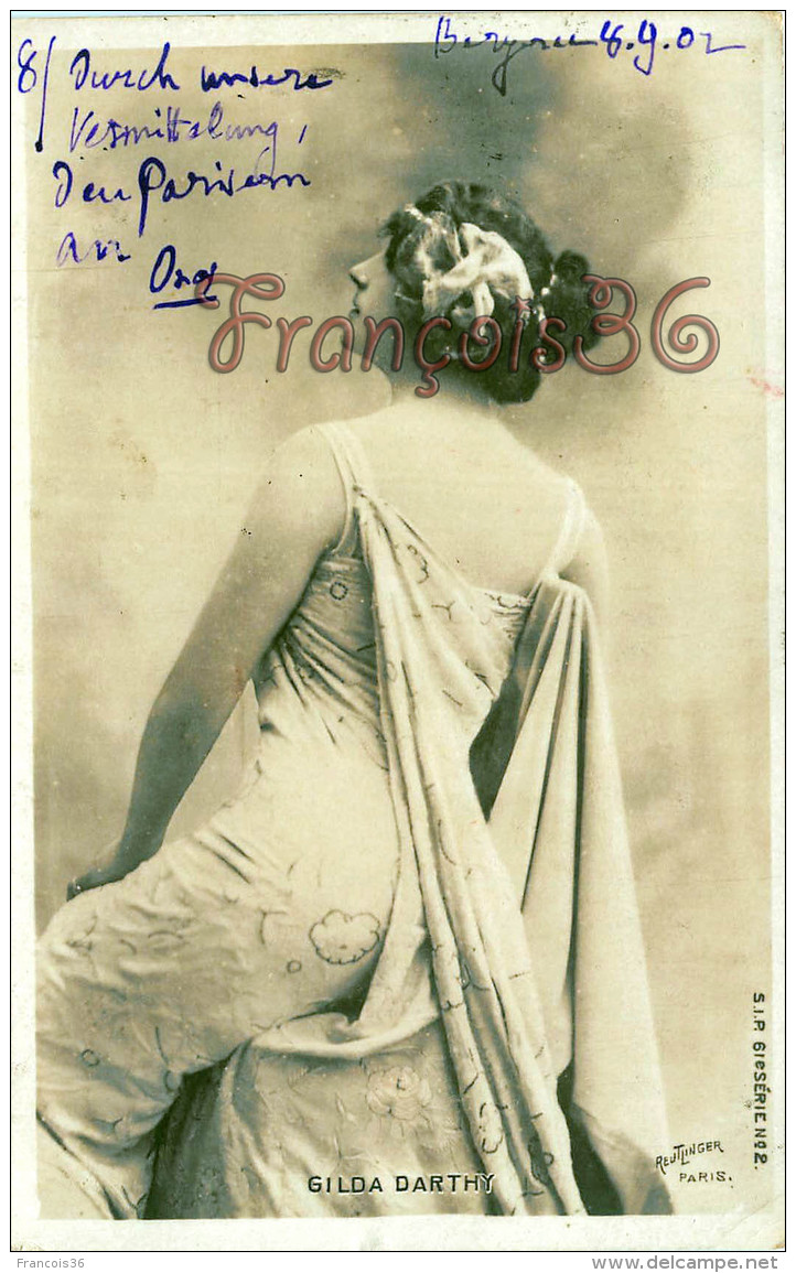 Jolie Fille /young Lady - Jeune Femme Artiste Gilda Darthy Par Reutlinger /artist Theatre Paris 1902 - Artistes