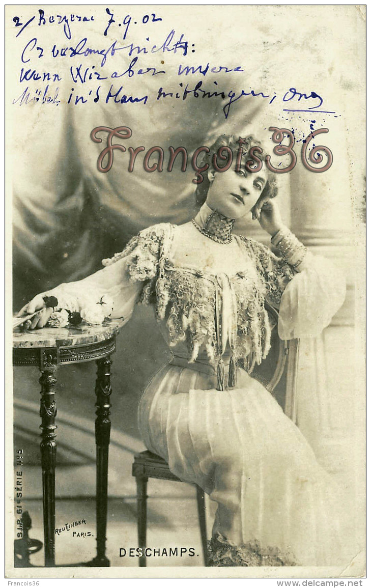 Jolie Fille /young Lady - Jeune Femme Artiste DESCHAMPS Par Reutlinger /artist Theatre Paris 1902 - Entertainers