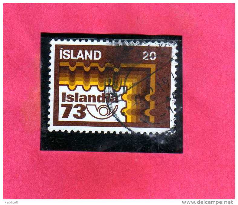 ISLANDA ICELAND ISLANDE 1973 Islandia 73 Philatelic Exhibition, Reykjavik ESPOSIZIONE Kr 20 20k USATO USED OBLITERE´ - Usati