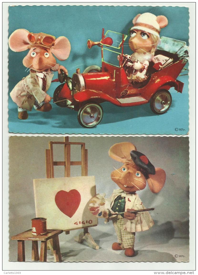 TOPO GIGIO 2 CARTOLINE UNA VIAGGIATA MA PRIVA DI F.BOLLO FG - Andere & Zonder Classificatie