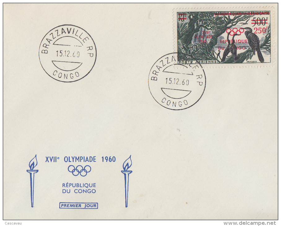 Enveloppe  FDC  1er  Jour   CONGO    JEUX   OLYMPIQUES  De  ROME    1960 - Summer 1960: Rome