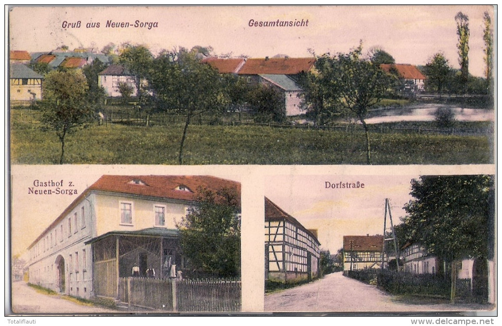 Gruß Aus NEUEN SORGA Bad Hersfeld Gasthof Dorfstraße 27.3.1911 Gelaufen - Bad Hersfeld