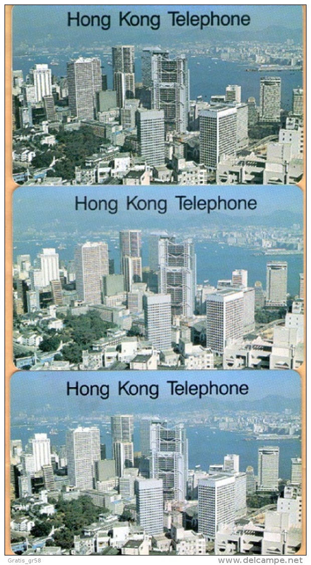 Hong Kong - HKT09,10,11, Hong Kong Skyline 3rd Series, 1989, 50 HK$,100 HK$, 250 HK$, Used - Hongkong