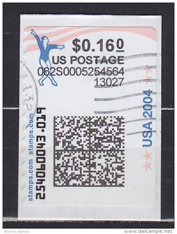 2004 États-Unis United States Stamps.com Gymnastique Barre Gymnastics Gymnastics Horizontal Bar Gymnastik Turnen  [CM55] - Errors, Freaks & Oddities (EFOs)