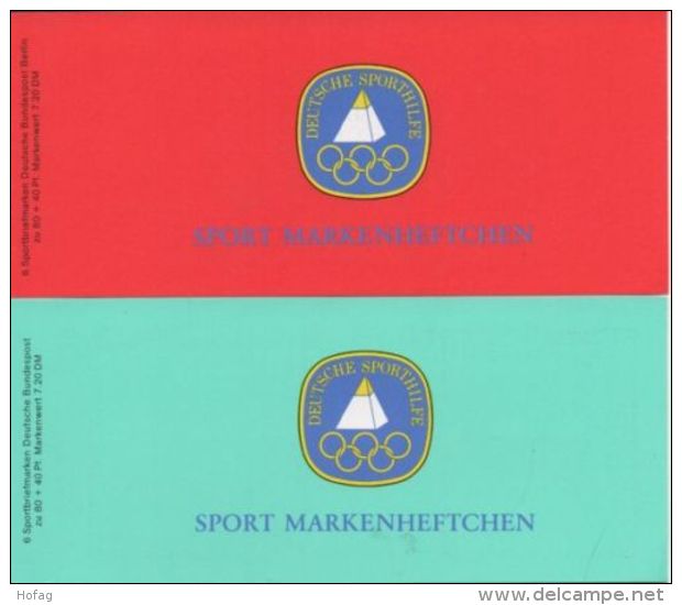 2 Sporthilfe Markenheftchen 1984 Mit Je 6 Marken  - 2 Booklets With 6 Stamps Each - Autres & Non Classés