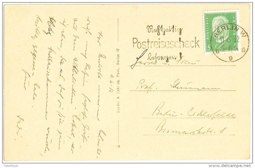 BERLIN Hauptrestaurant POTSDAMER BAHNHOF 11.6.1932 Zusatz Maschinenstempel - Greifswald