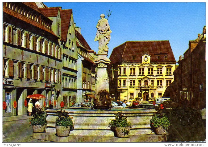 Kaufbeuren - Kaiser Max Straße Mit Neptunbrunnen & Rathaus 1 - Kaufbeuren