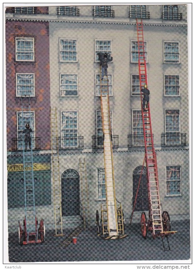 FIRE ESCAPE MODELS ;  A.Wivell´s Extending Ladder, & Fly-ladder 1836 & Shand´s Lattice-girder Extending Escape 1880 - Brandweer
