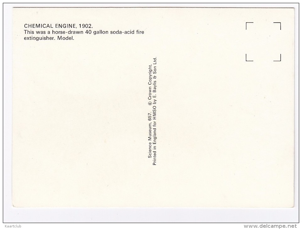 CHEMICAL ENGINE, 1902 - Horse-drawn 40 Gallon Soda-acid Fire Extinguisher  - FIRE ENGINE (Model) - Transporter & LKW